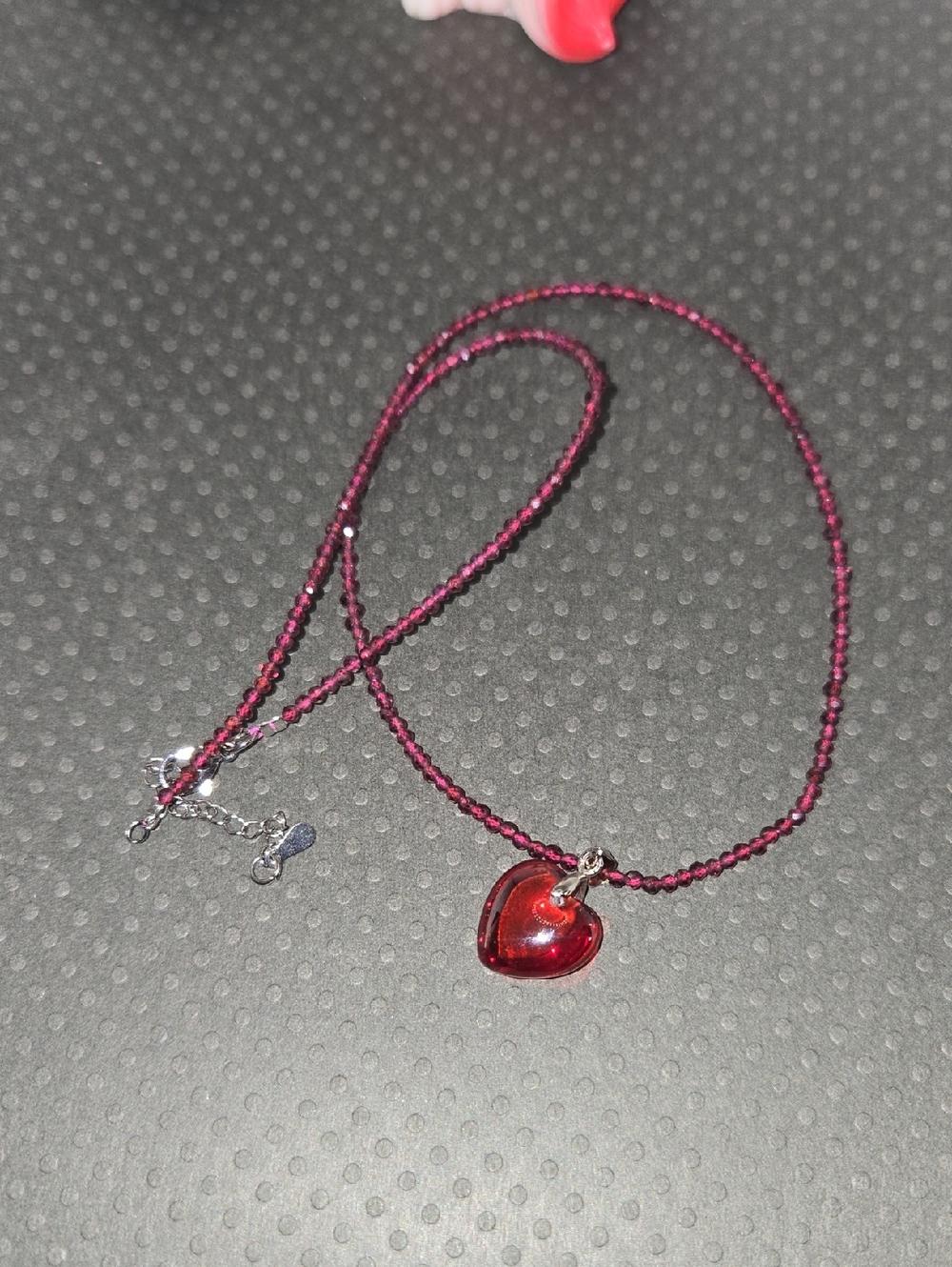 Garnet W Heart Pendant